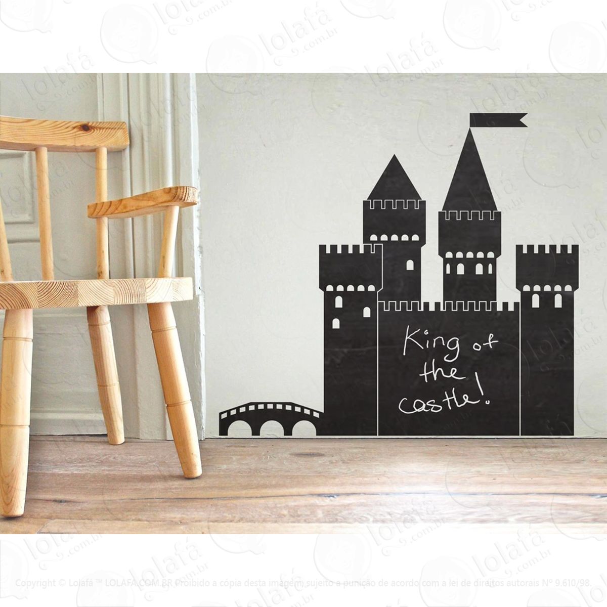Lousa Adesivo Castelo Parede Quarto Decoração Princesa Mod:4460