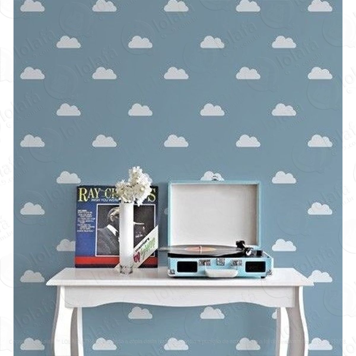 Adesivo De Parede Nuvens Quarto De Bebê Decoração 300 Unid Mod:4481