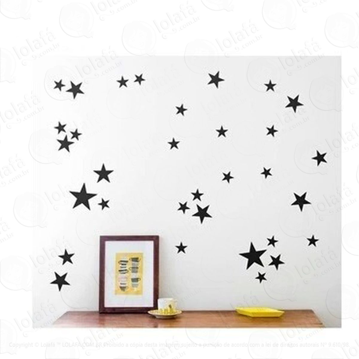 Kit 240 Estrelas Adesivo De Parede Decoração Quarto De Bebê Mod:4498