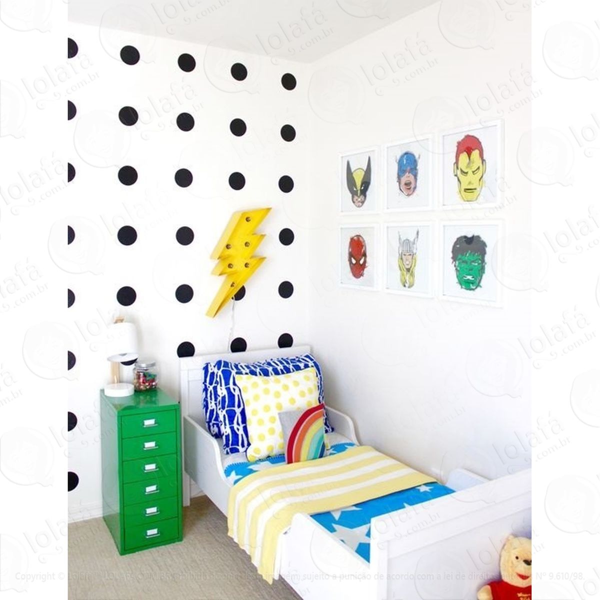 Adesivo Bolinhas 7cm Parede 100 Unidades Bolinha Dot Mod:4505