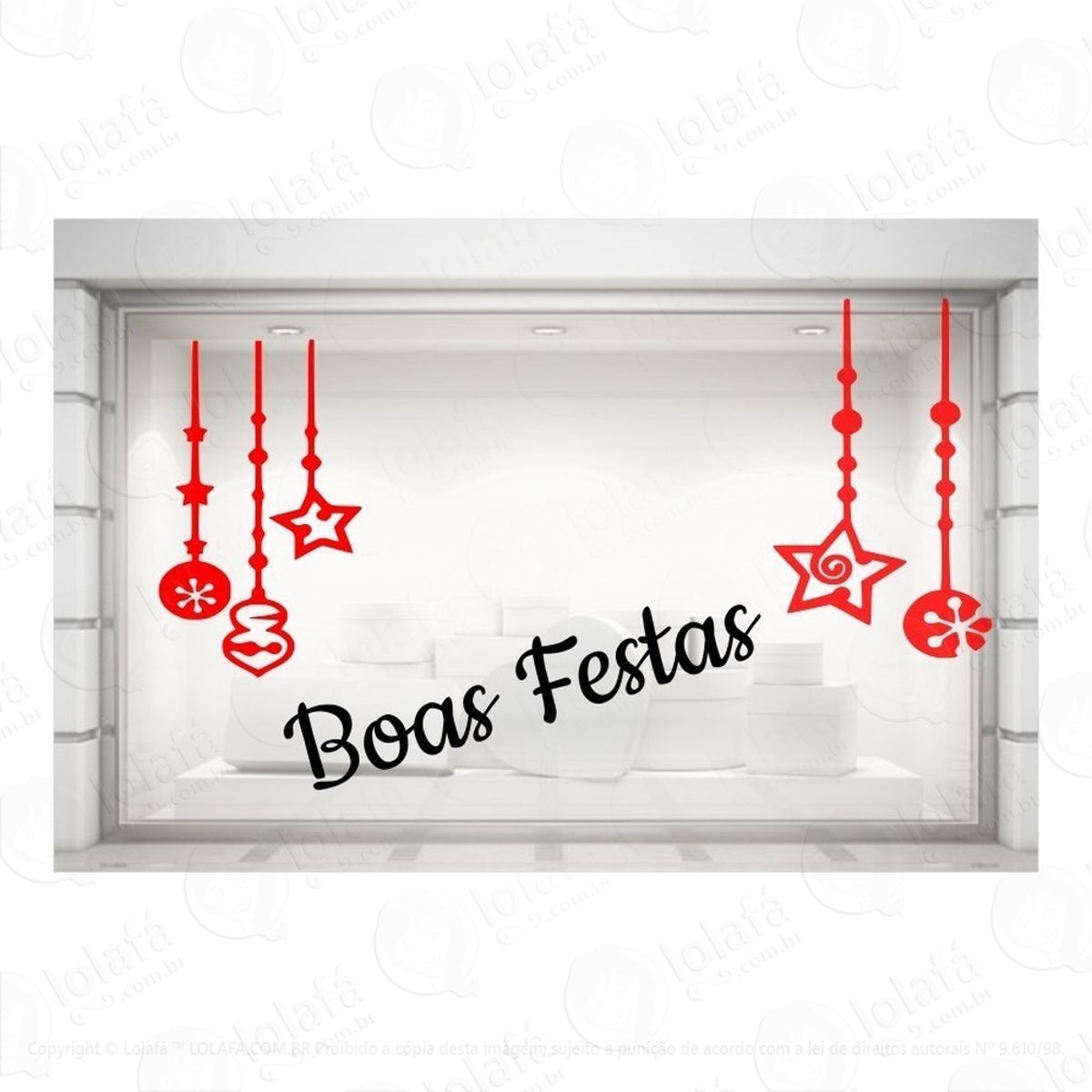 Vitrine Adesivo Natal Boas Festas Mod:4508