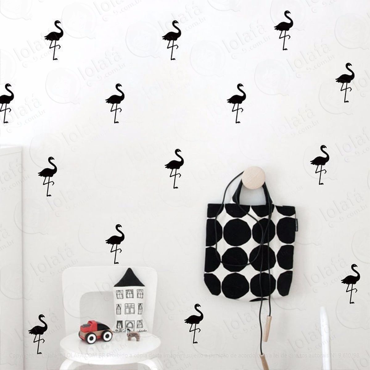 60 Adesivos Flamingo Parede 12x5.8 Cm Mod:4511