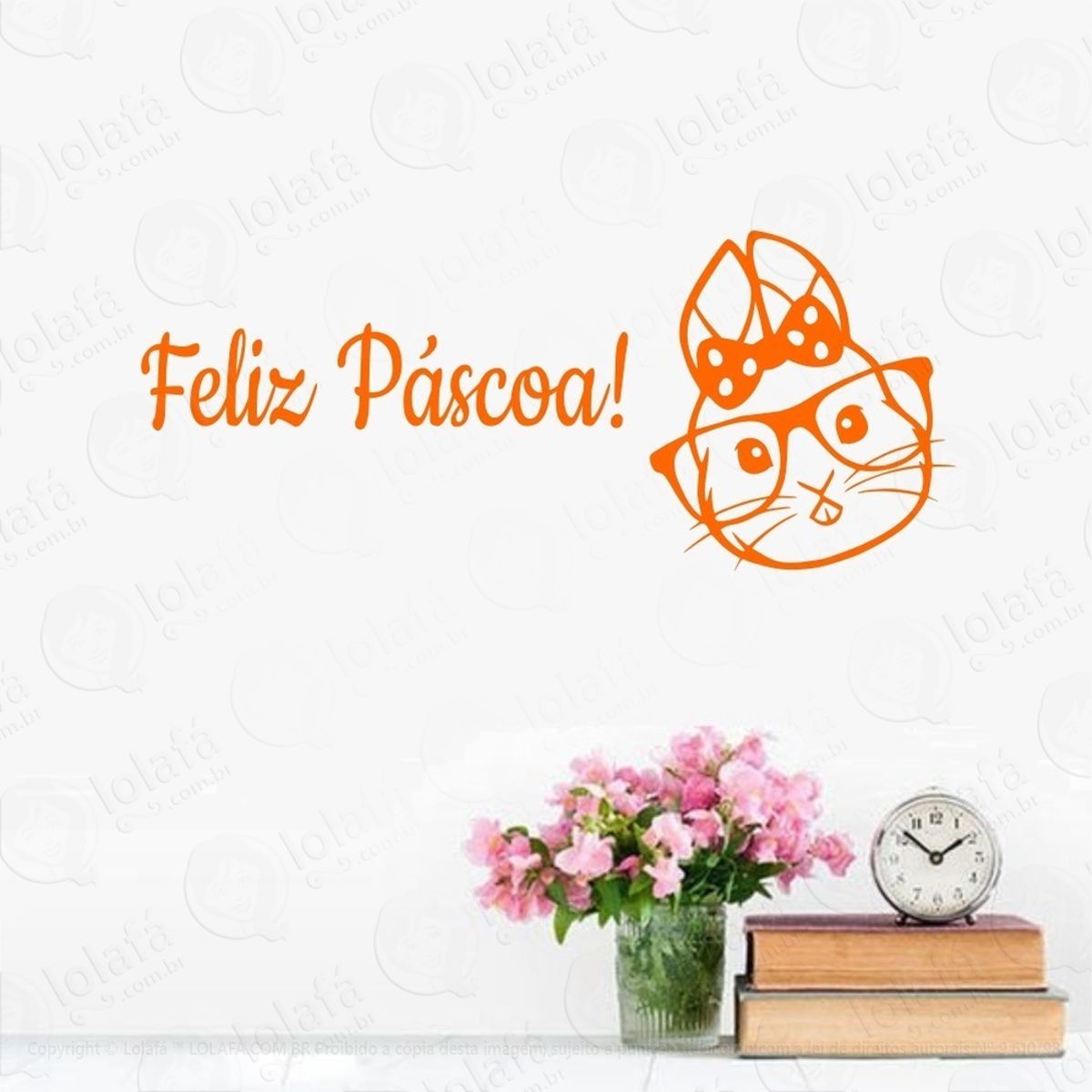Adesivo Coelho Da Páscoa Coelhinho Parede Fofo Mod:4520