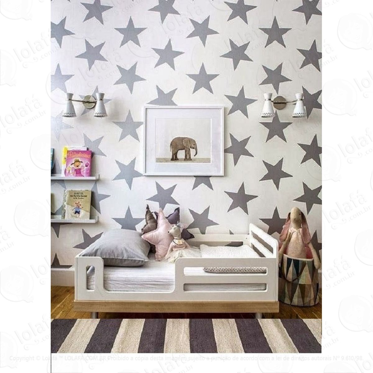 12 Estrelas 25cm Adesivo De Parede Quarto De Bebê Estrela Mod:4531
