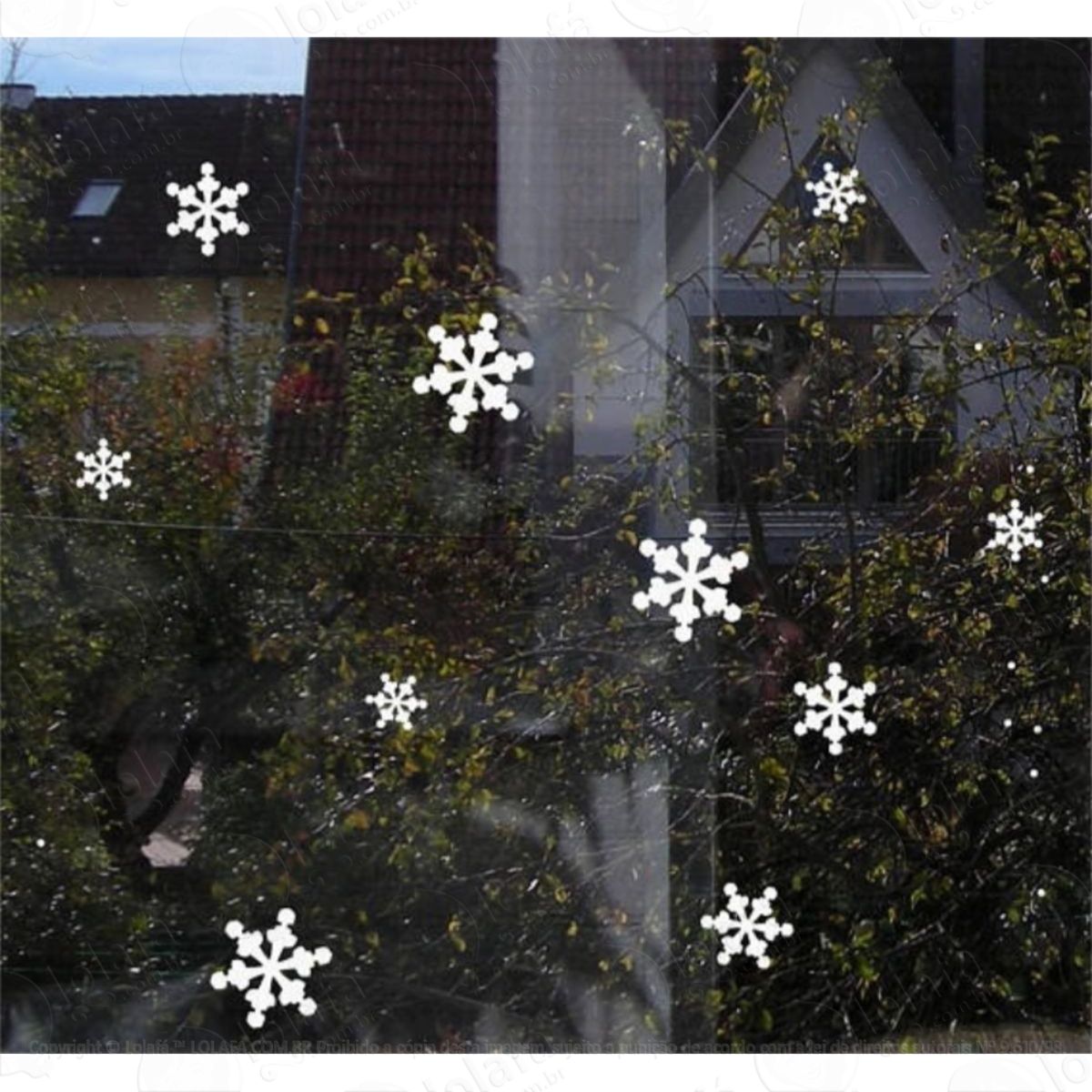 36 Flocos De Neve Adesivo Natal Decorativo De Janela Parede Mod:4539