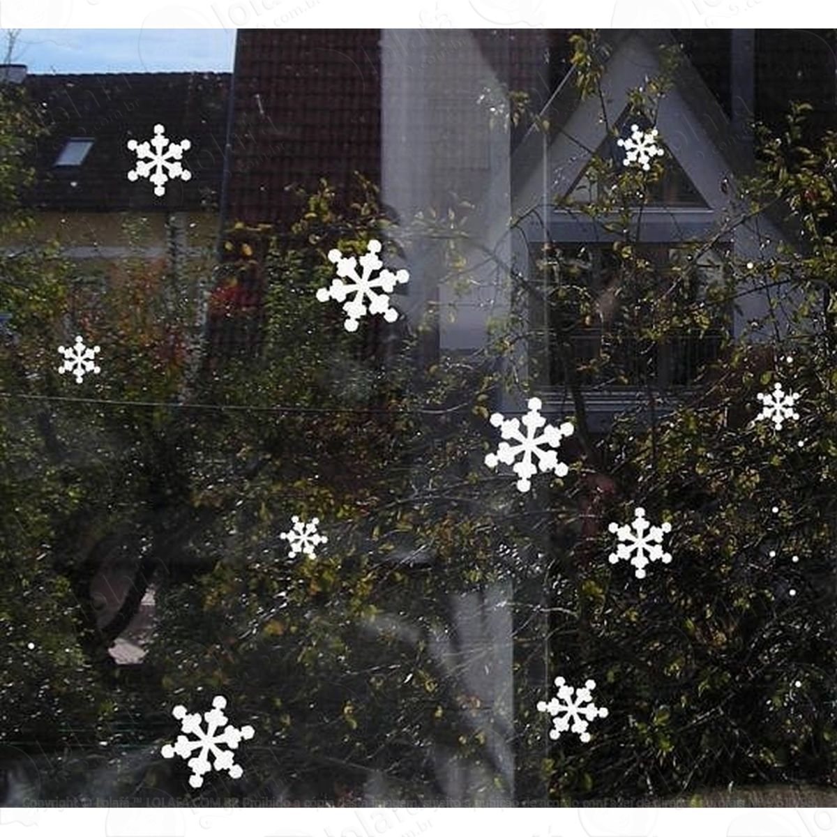 28 Flocos De Neve Adesivo Natal Decorativo De Janela Parede Mod:4541