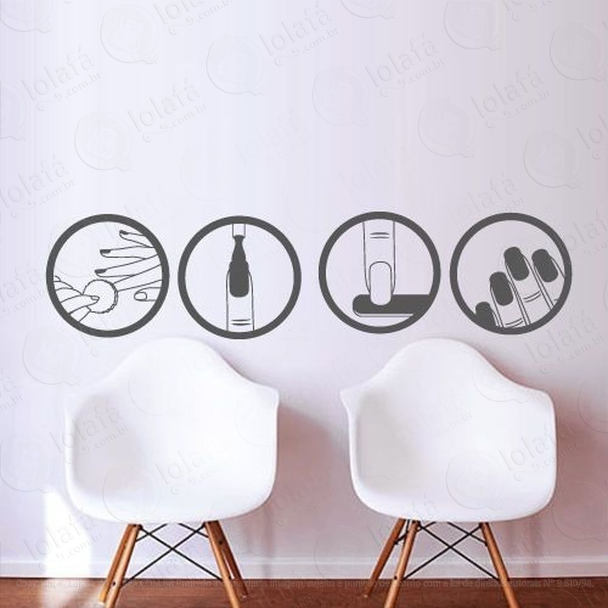Adesivo De Parede Manicure Nail Vitrine Salão De Beleza Unha Mod:4552