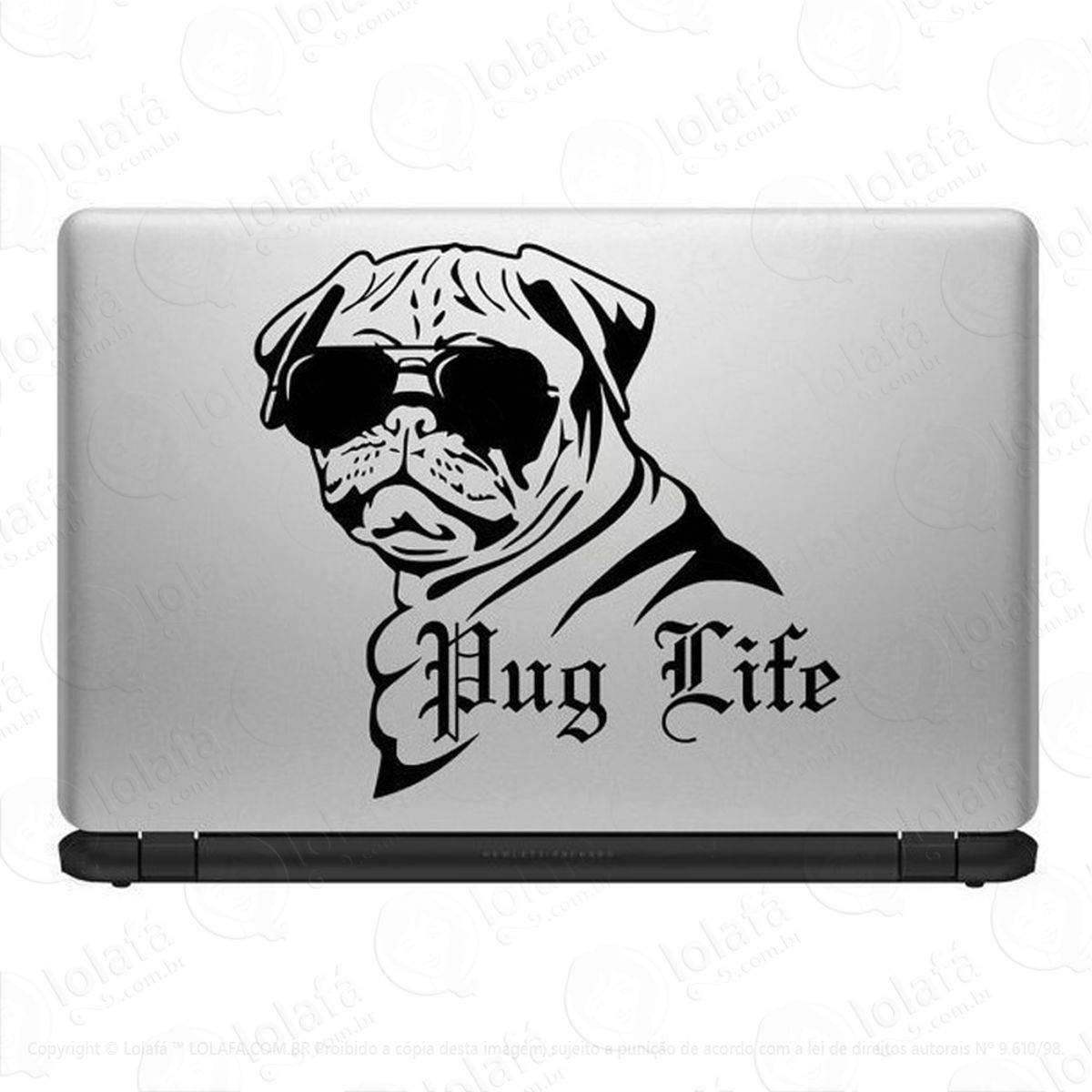 Pug Life Adesivo Parede Notebook Decoração Dog Cachorro Mod:4553