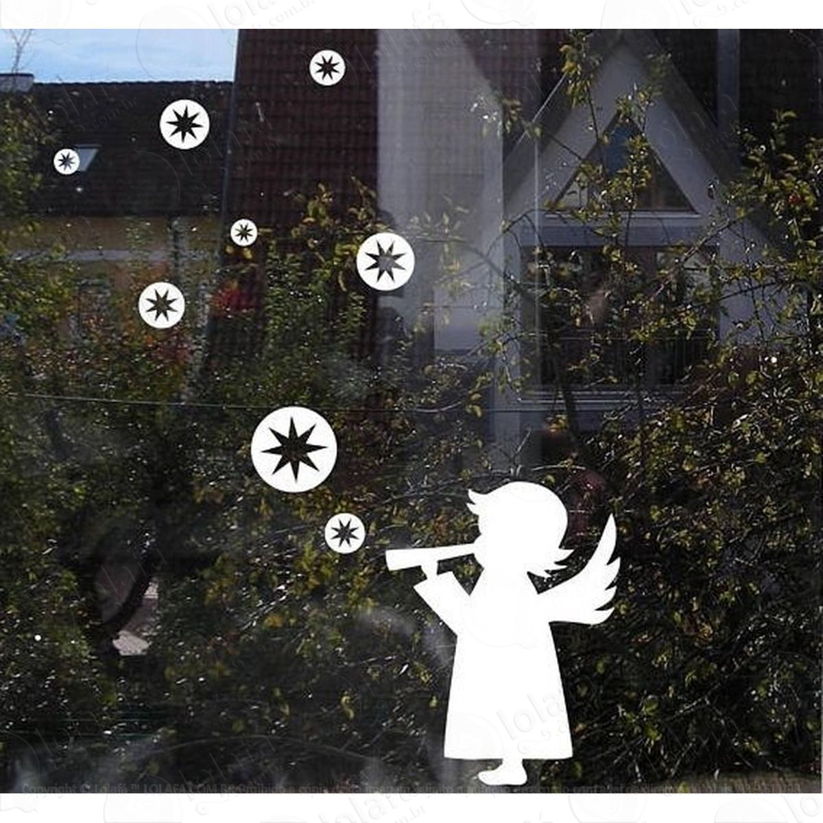 Anjo Adesivo Natal Decorativo De Janela Parede Festa Mod:4562