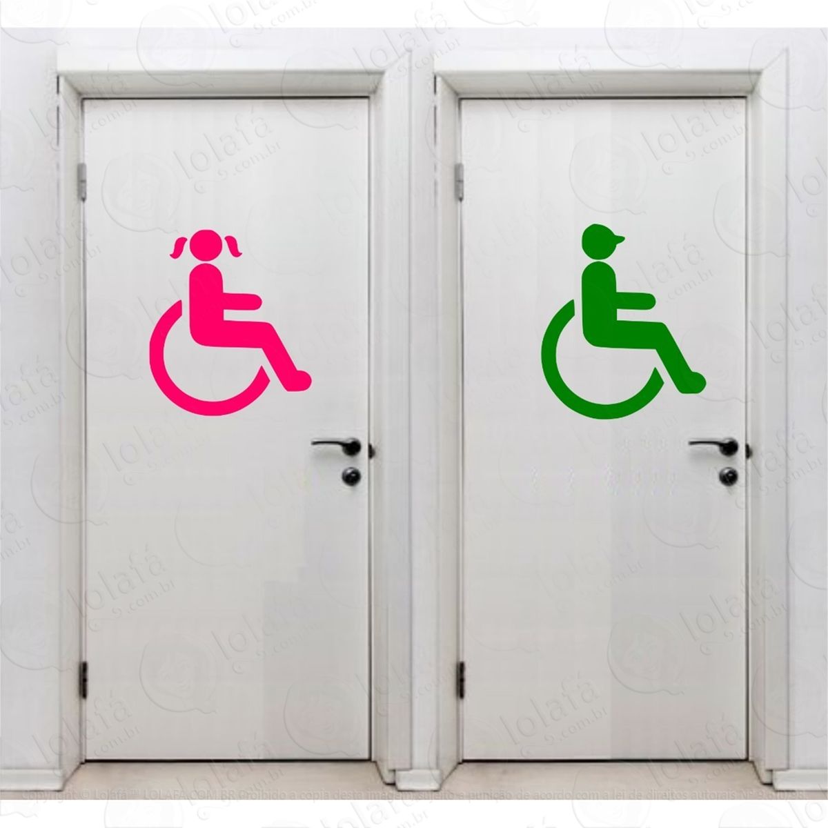 Crianças Porta De Banheiro Adesivo Pcd Escola Vestiário Mod:4575