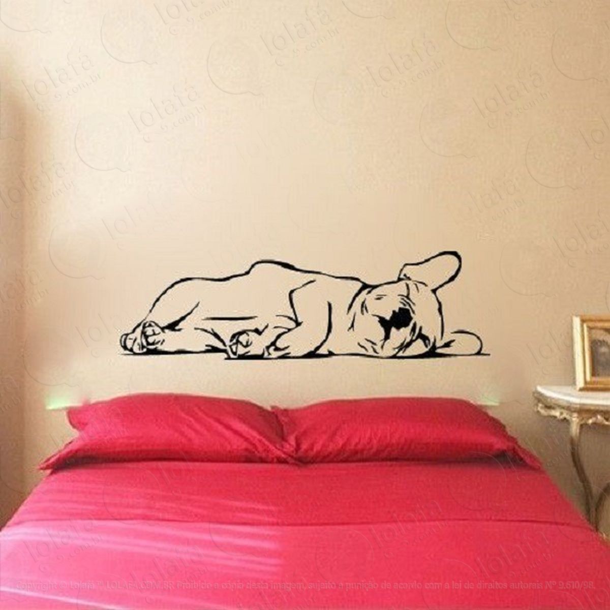 Bulldog Frances Cabeceira De Cama Adesivo Mod:4597