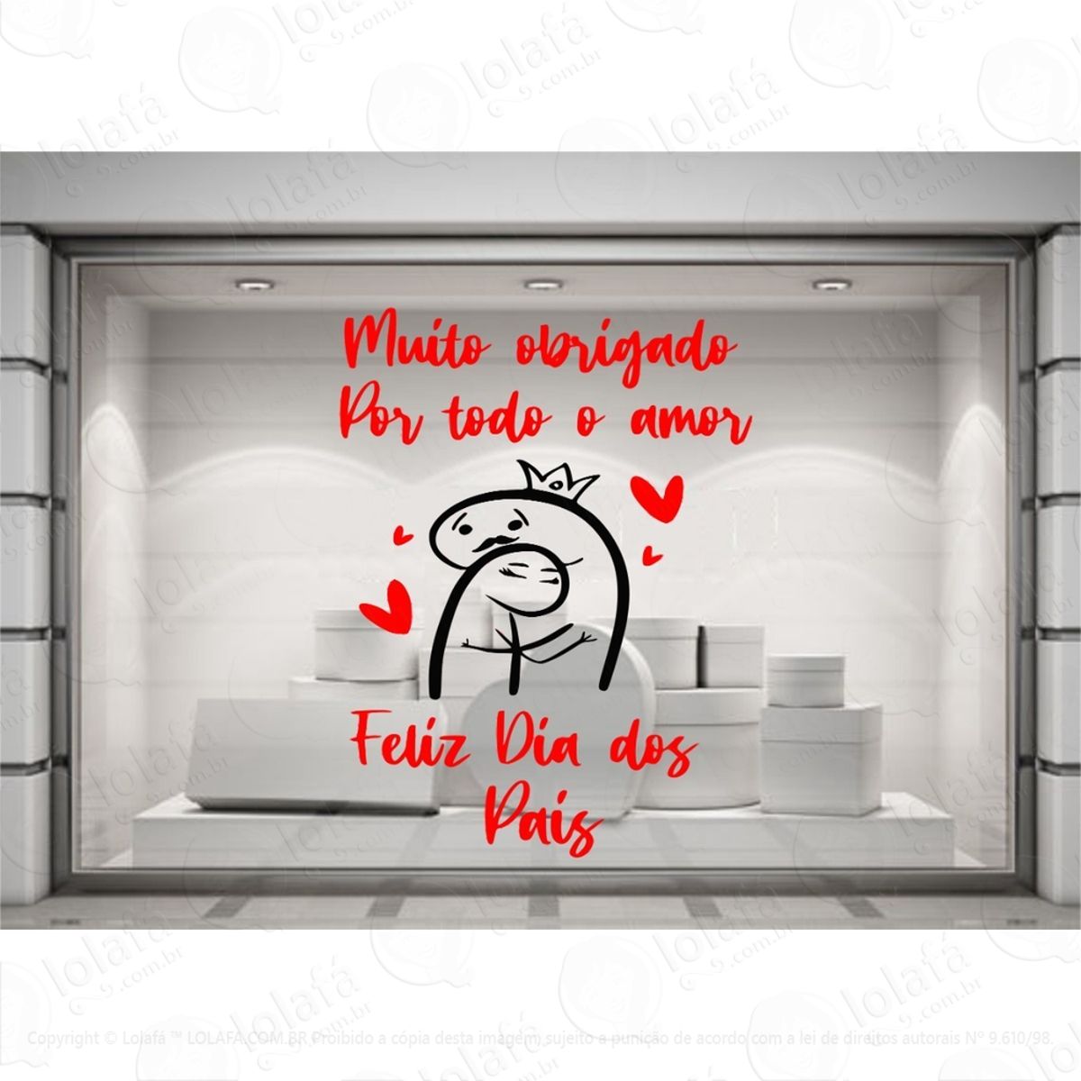 adesivo vitrine dia dos pais loja shopping flork mod:4598