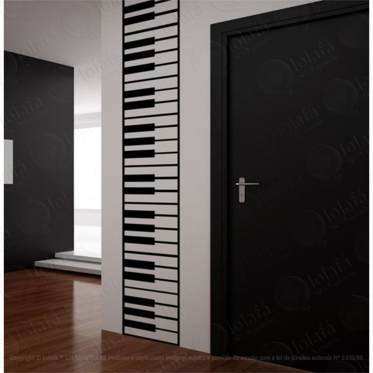 Adesivo De Parede Teclado Piano Decoração Decorativo Música Mod:4615