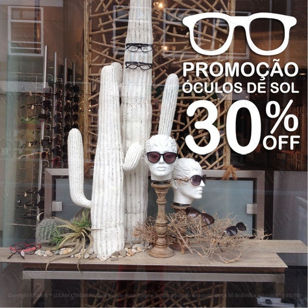 Adesivo Decorativo Vitrine Ótica Promoção Óculos De Sol Mod:4632