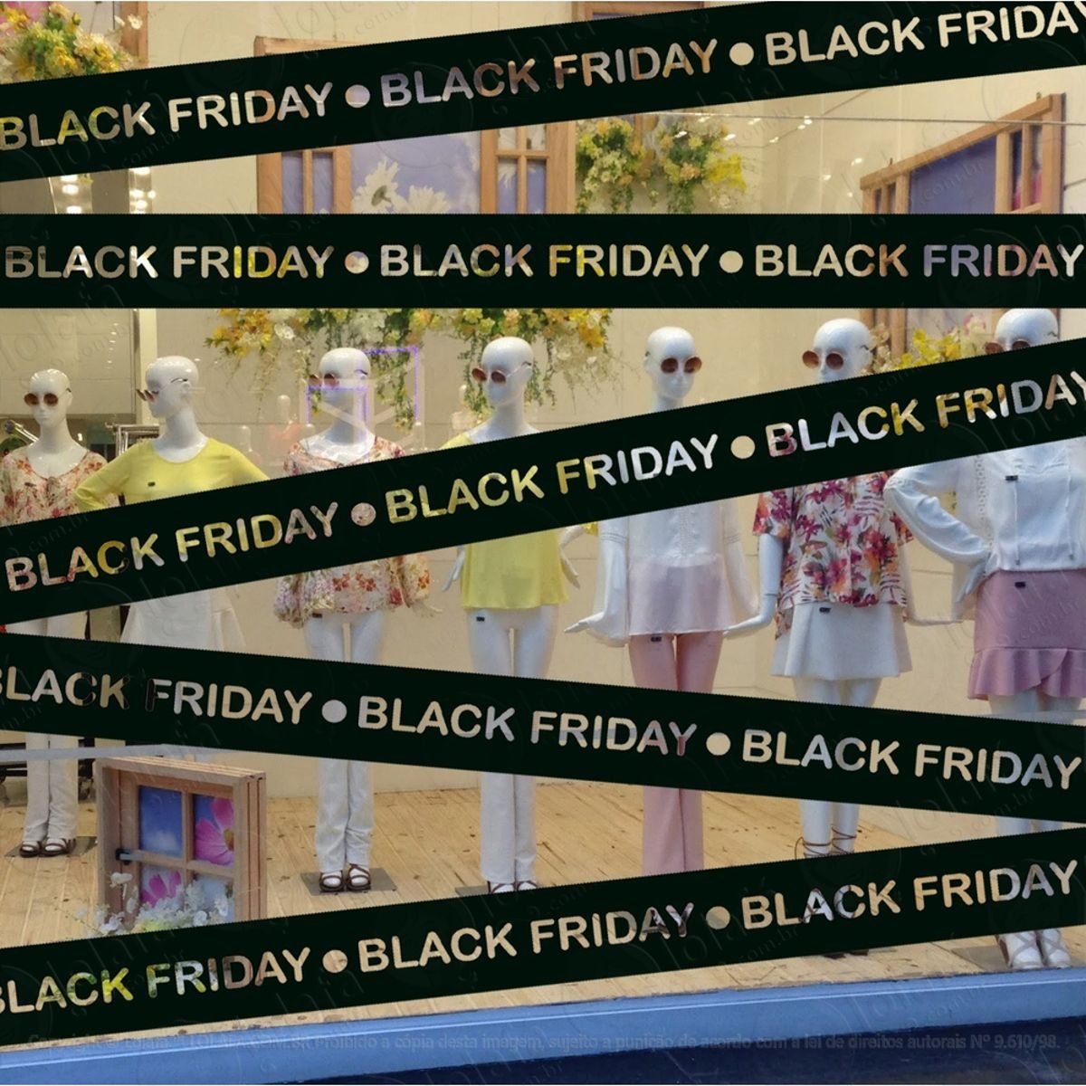Adesivo Decorativo Vitrine Faixas Black Friday Mod:4634