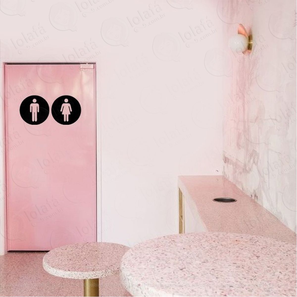 Adesivo Porta Banheiro Wc Unissex Homem Mulher Mod:4645