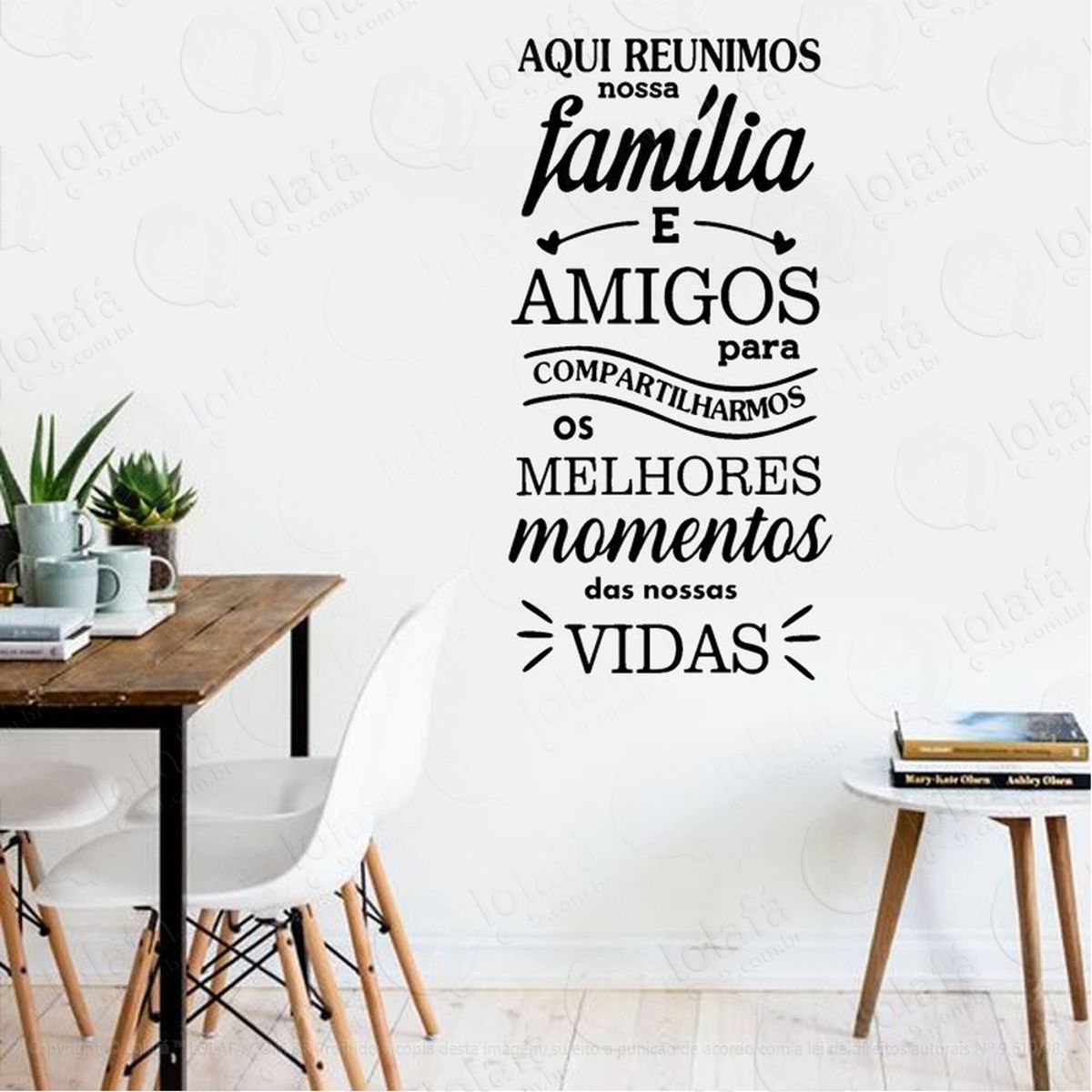 Adesivo De Parede Frase Aqui Reunimos Nossa Família Mod:4675