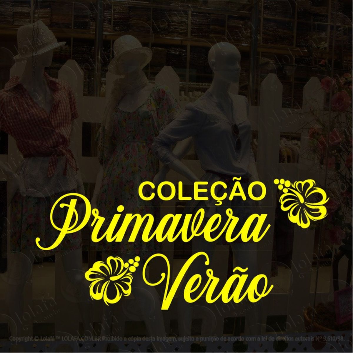 Adesivo Decorativo Vitrine Primavera Verão Hibisco Mod:4693