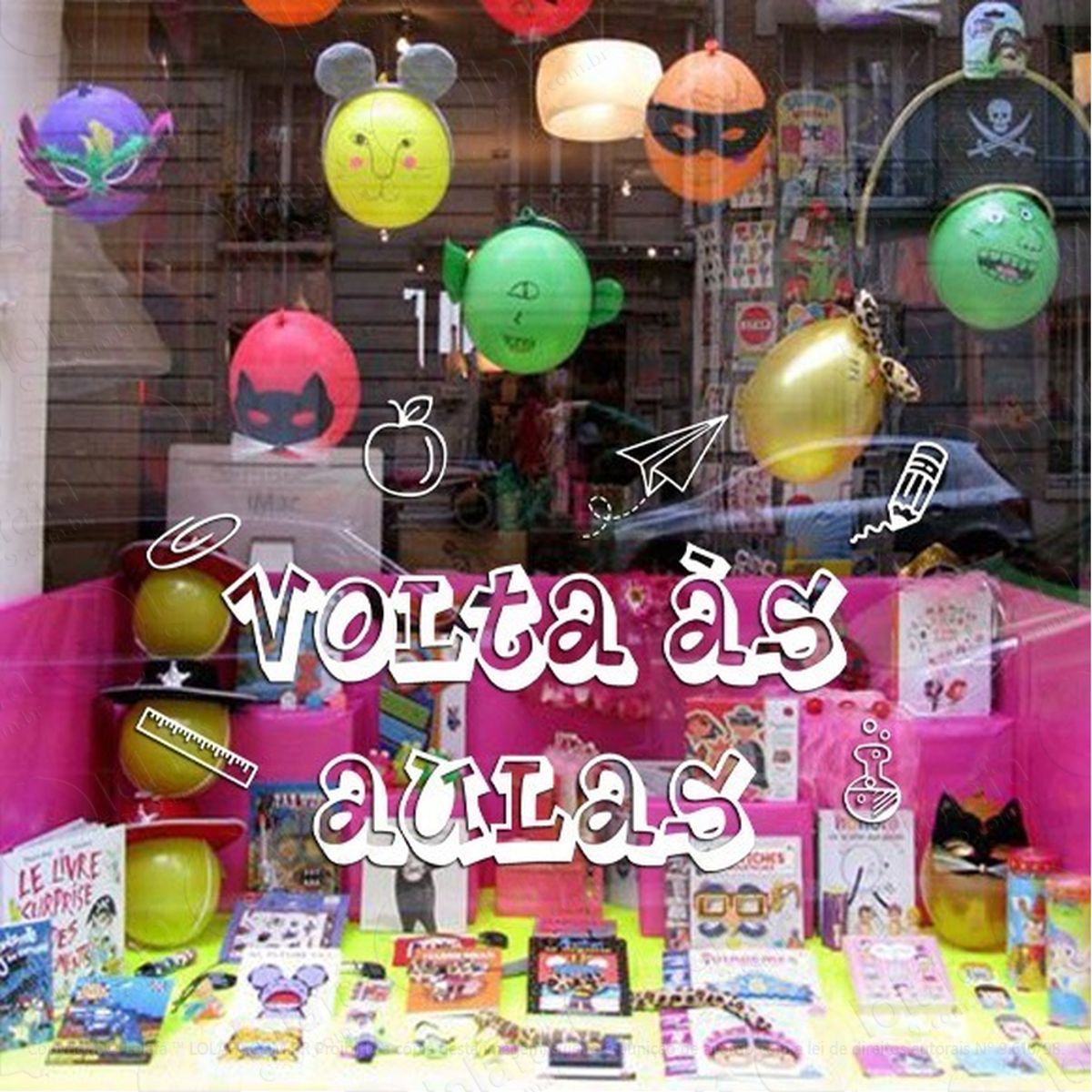 Adesivo Decorativo Vitrine Papelaria Volta Às Aulas Mod:4695