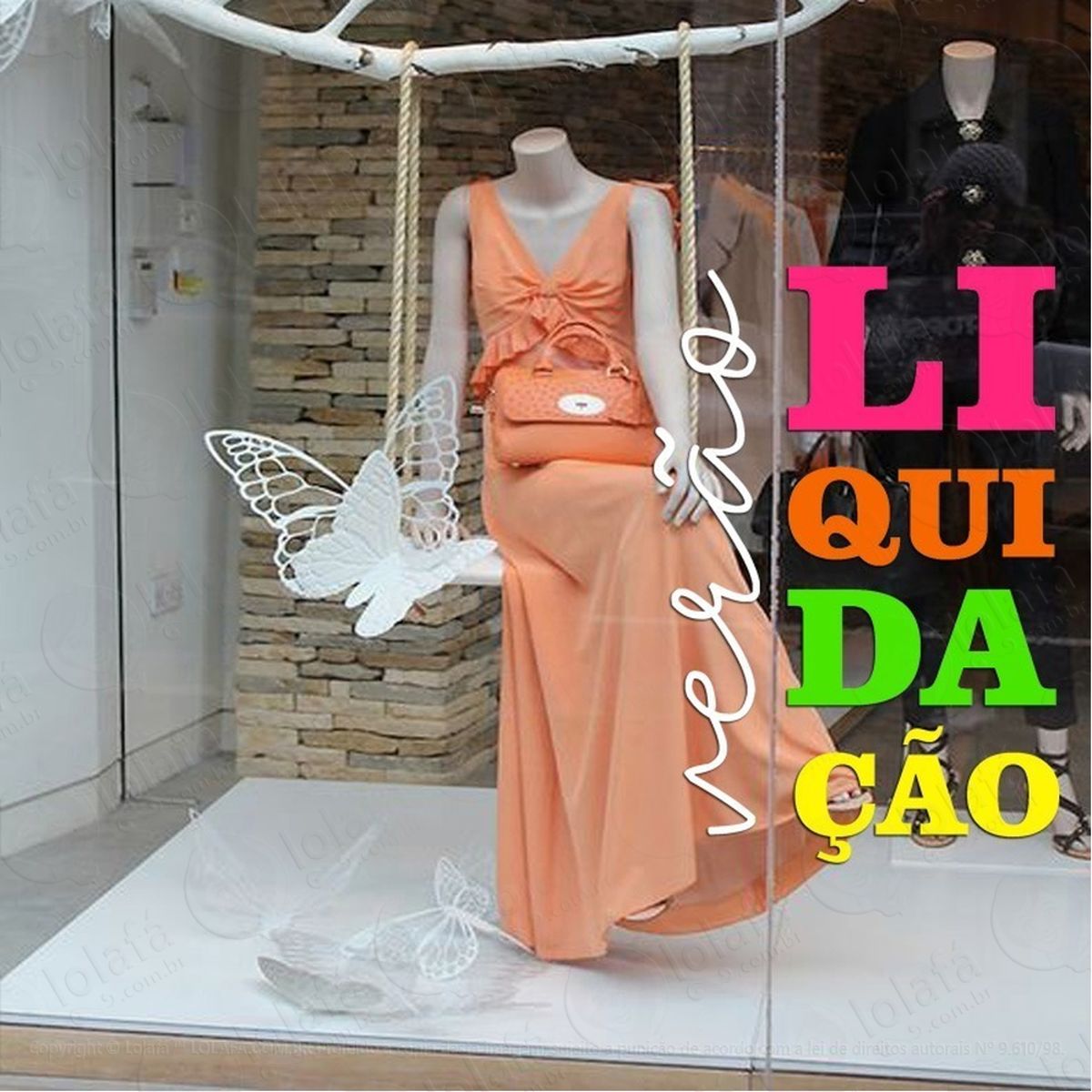 Adesivo Decorativo Vitrine Liquidação Verão Colorido Mod:4720