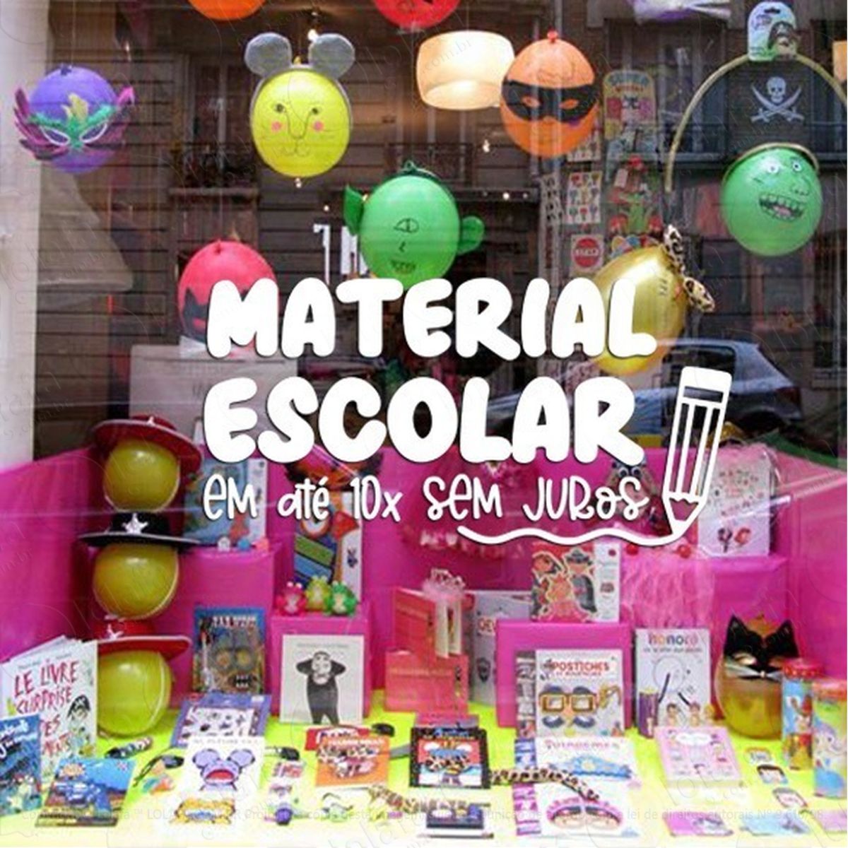 Adesivo Decorativo Vitrine Material Escolar Sem Juros Mod:4743