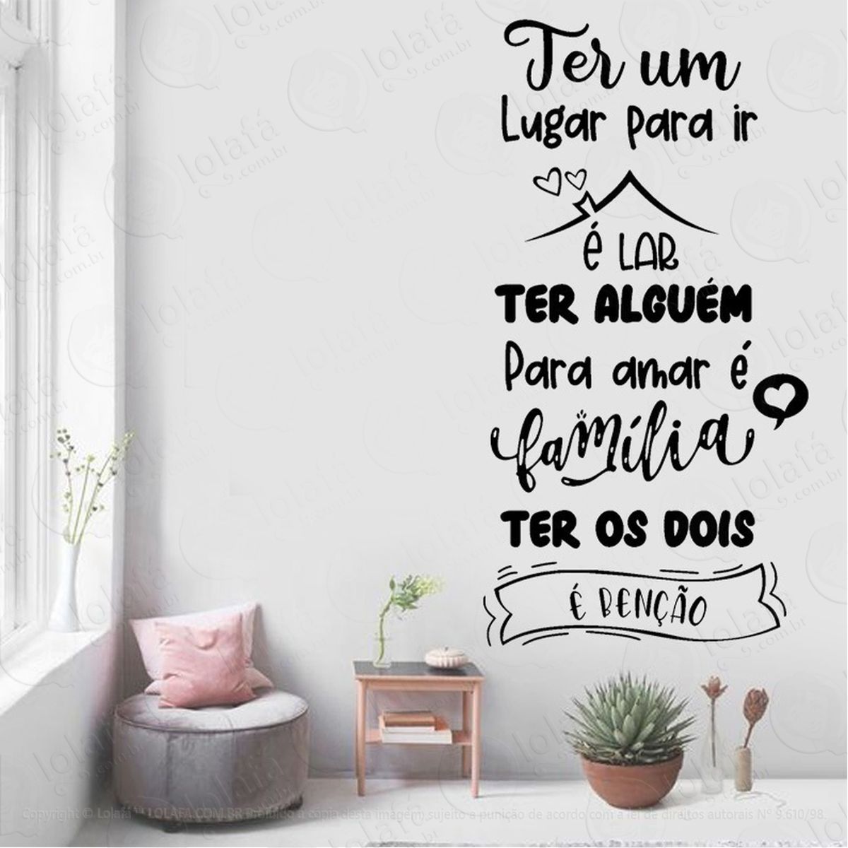 Adesivo De Parede Frase Ter Alguém Para Amar Mod:4744
