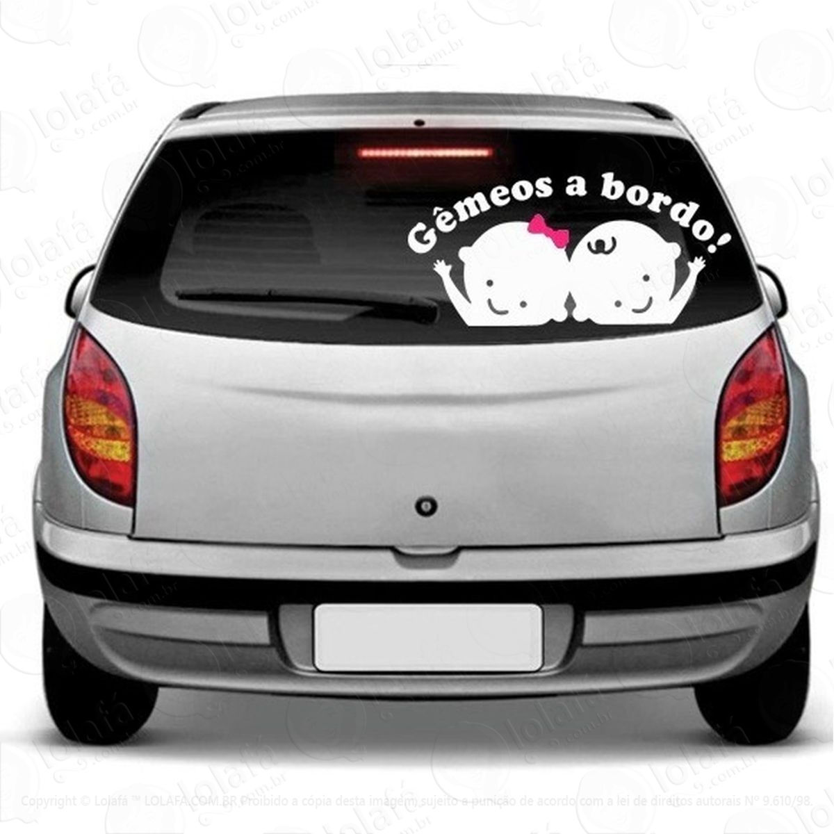 Adesivo Automotivo Gêmeos A Bordo Menino E Menina Mod:4760
