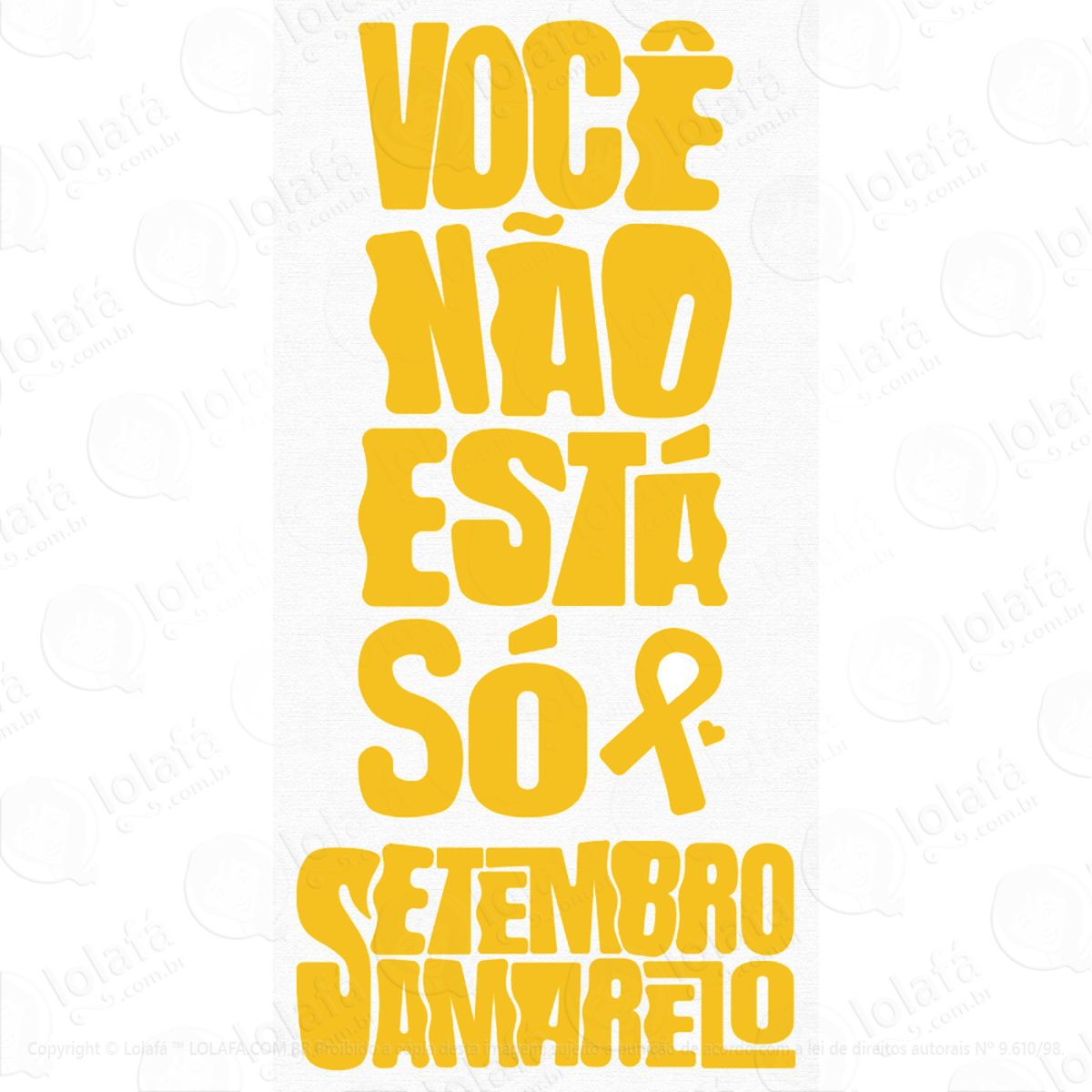 adesivo laço setembro amarelo você não está só mod:4841