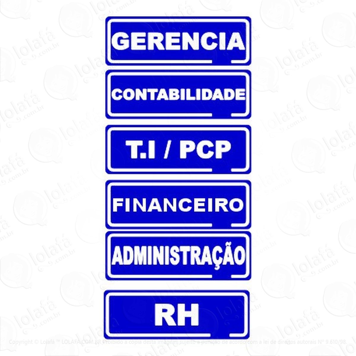 Adesivo P/ Porta Gerencia Administração Financeiro Mod:4996