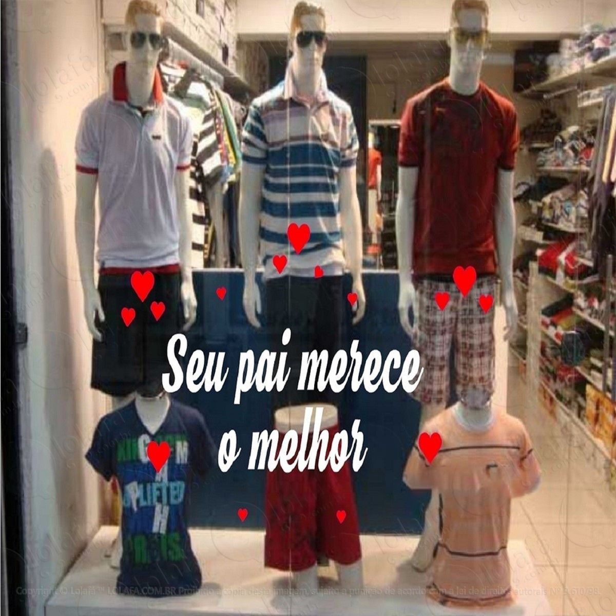 adesivo de vitrine dia dos pais comércio decoração comércio mod:5101