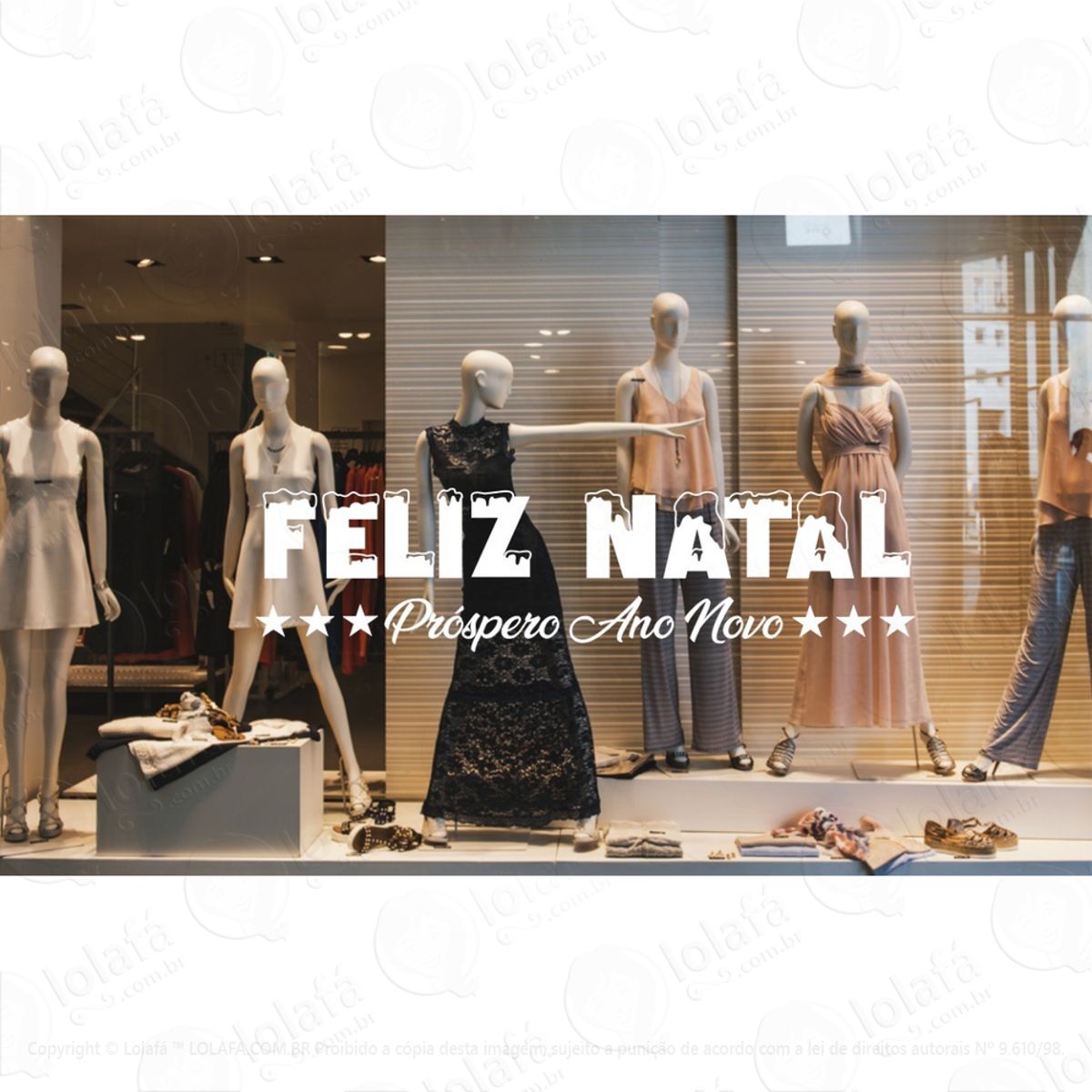 Adesivo Para Vitrine Loja Feliz Natal Feliz Ano Novo Mod:5117