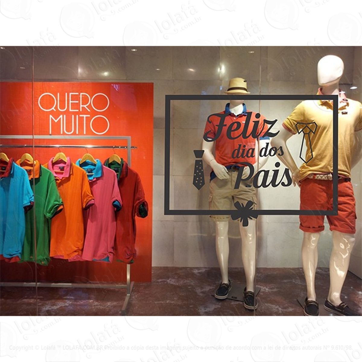 adesivo de vitrine - feliz dia dos pais decoração comércio mod:5146