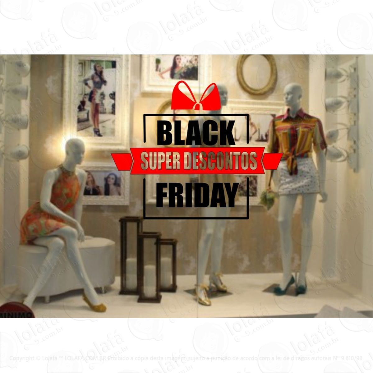 Adesivo Para Vitrine Loja Presente Black Friday Mod:5263