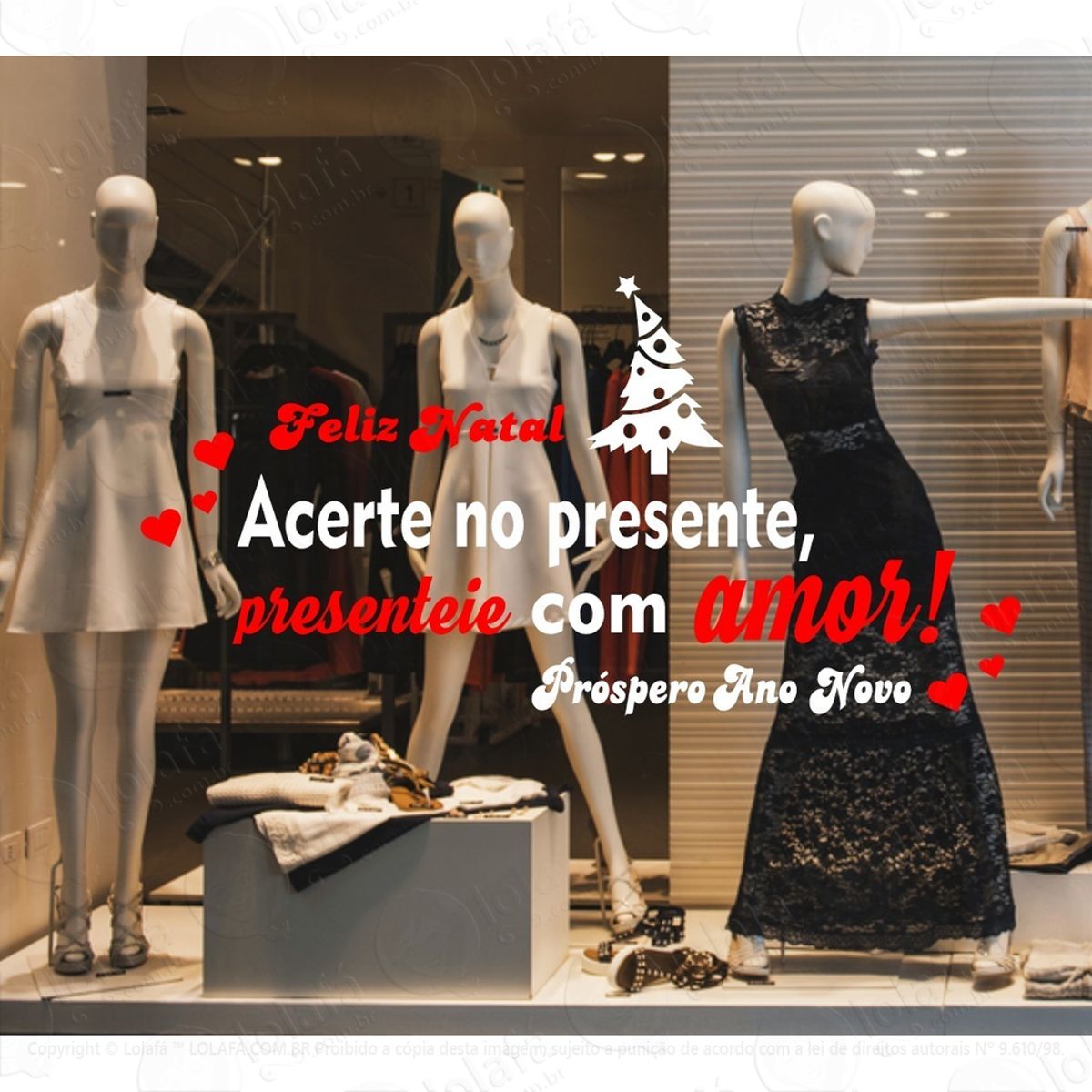 Adesivo Para Vitrine Loja Feliz Natal Feliz Ano Novo Mod:5767