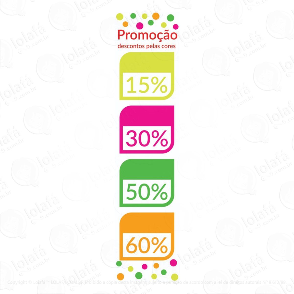 adesivo promoção descontos pelas cores mod:5788