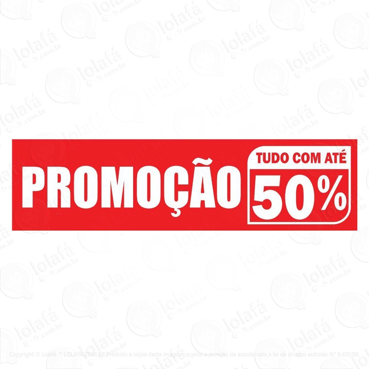 adesivo promoção 50% para vitrine liquidação mod:5803