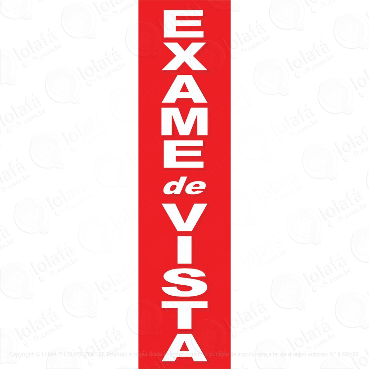 Adesivo Vertical Para Ótica Exame De Vista Mod:5831