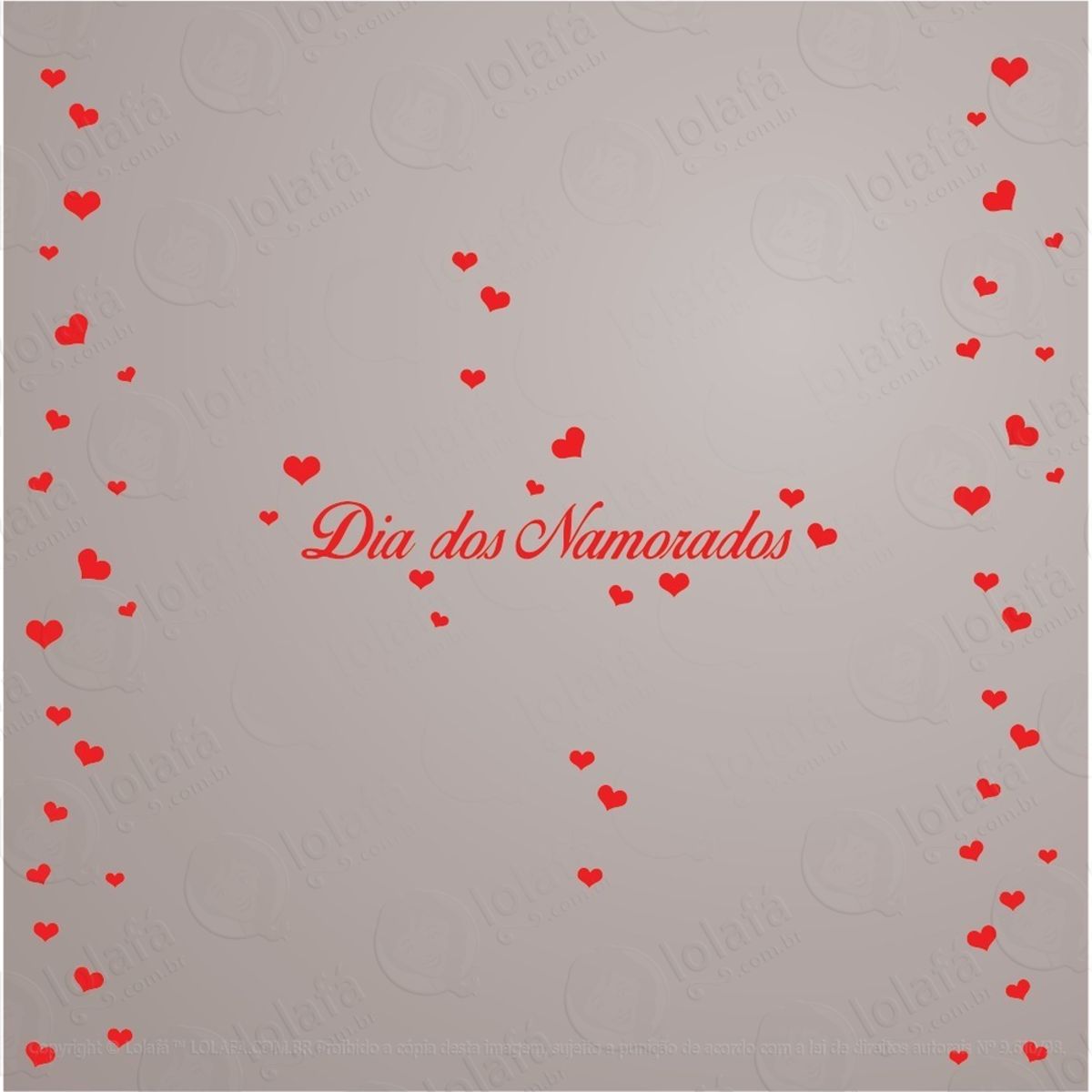 Adesivo Para Vitrine Dia Dos Namorados + Corações Decoração Mod:5834