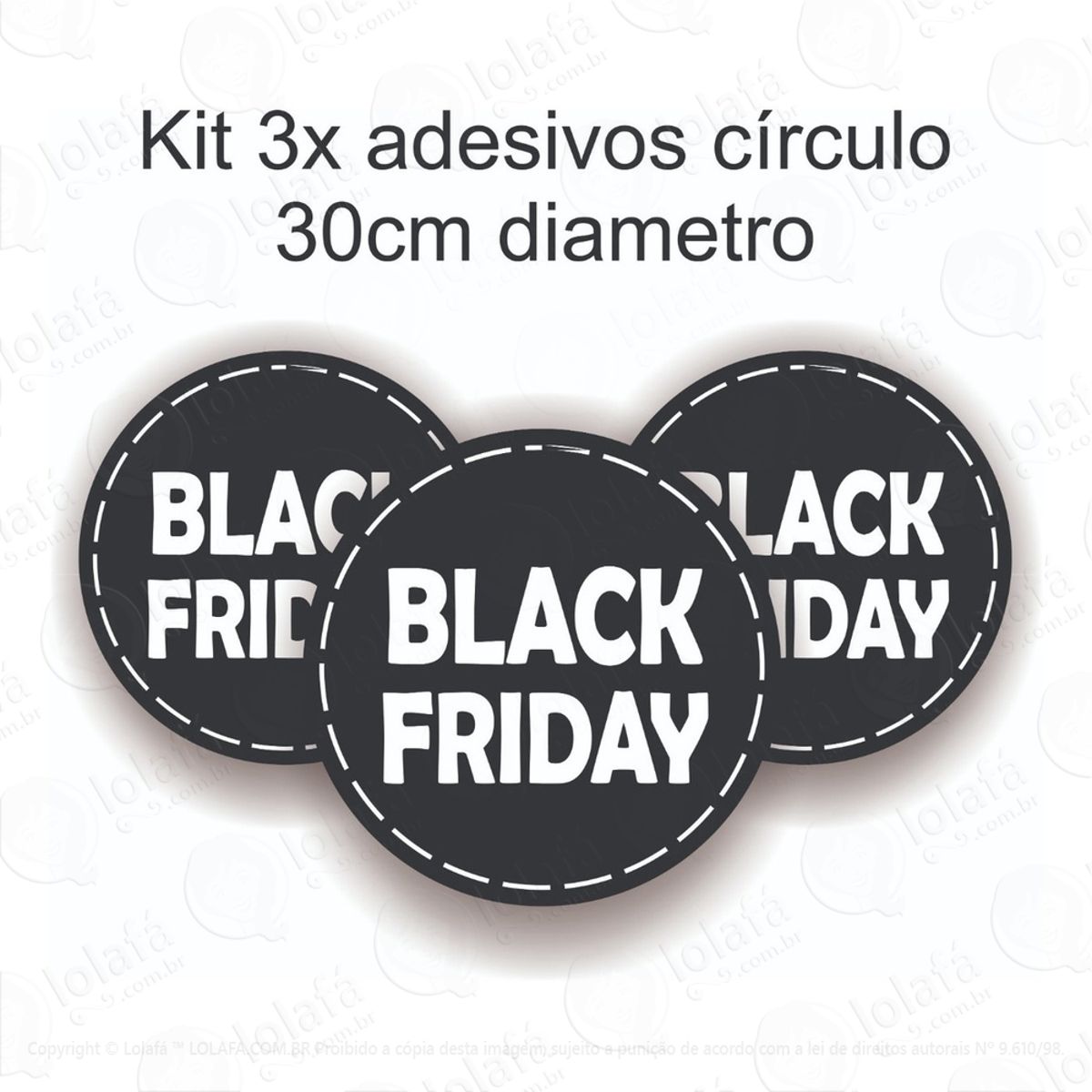 Kit Adesivo Pra Vitrines 3x Círculos Mod:5841