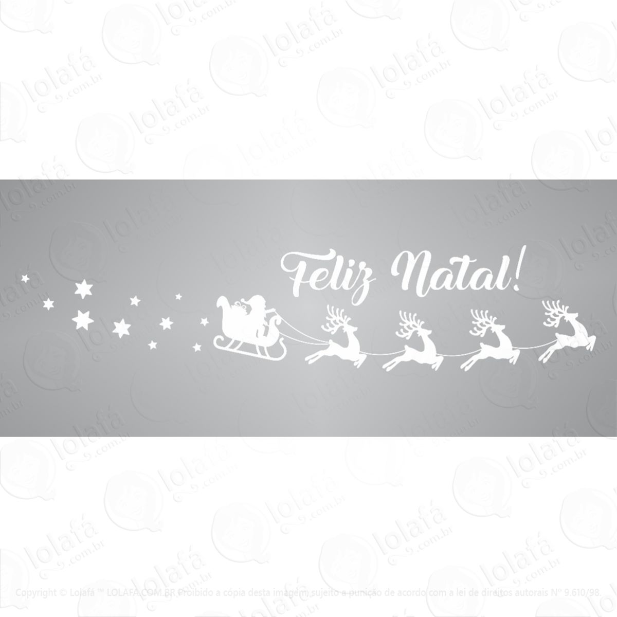 Adesivo Feliz Natal Treno Papai Noel Vinil Recorte Vitrine Mod:5880