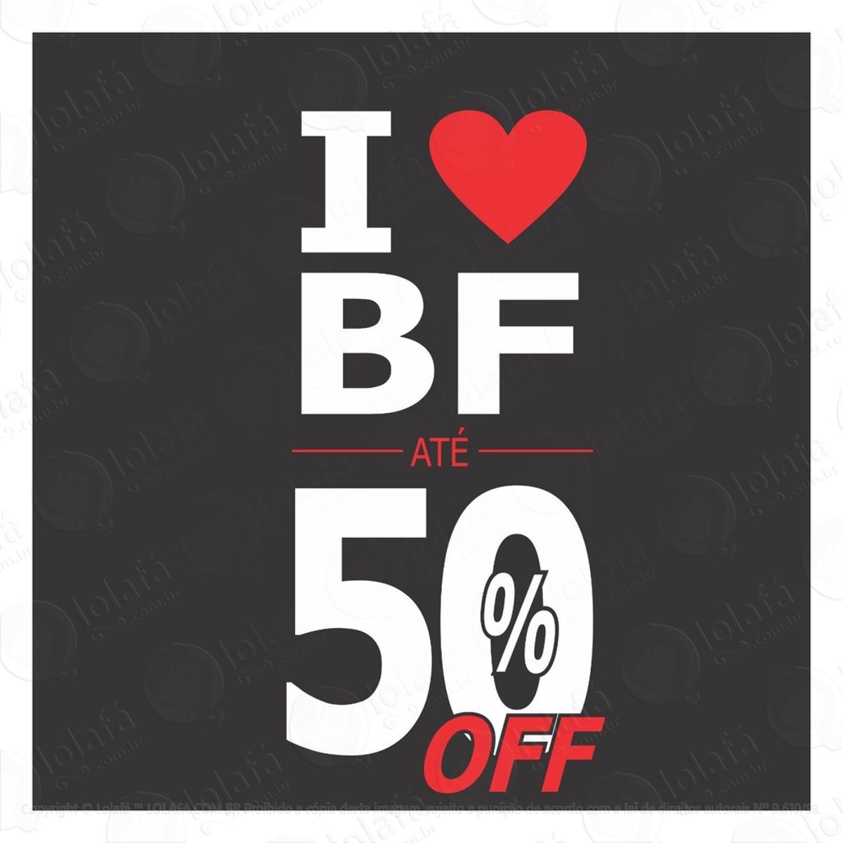 Adesivo I Love Black Friday Vitrine Liquidação Vertical Mod:5912