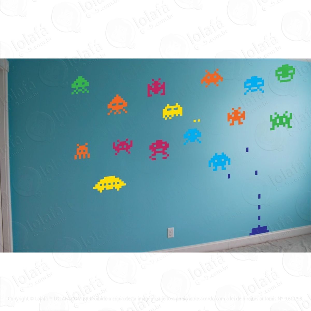 Adesivo Para Parede Space Invaders Mod:5918