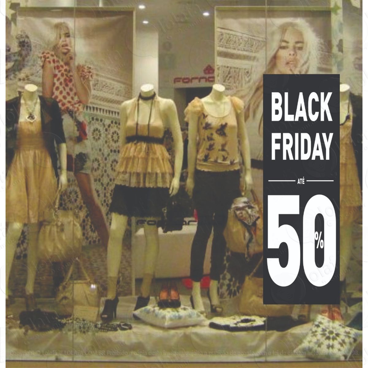 Adesivo Vertical Black Friday Black Week 50% Mod:5923