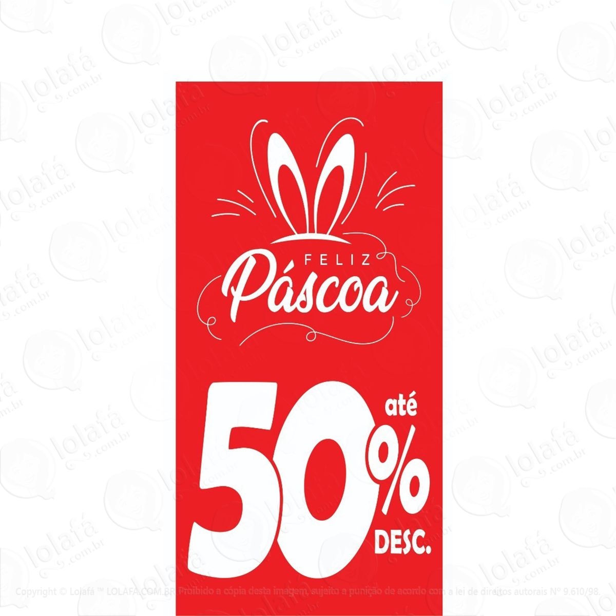 Adesivo Vertical Pascoa 50% Mod:5967