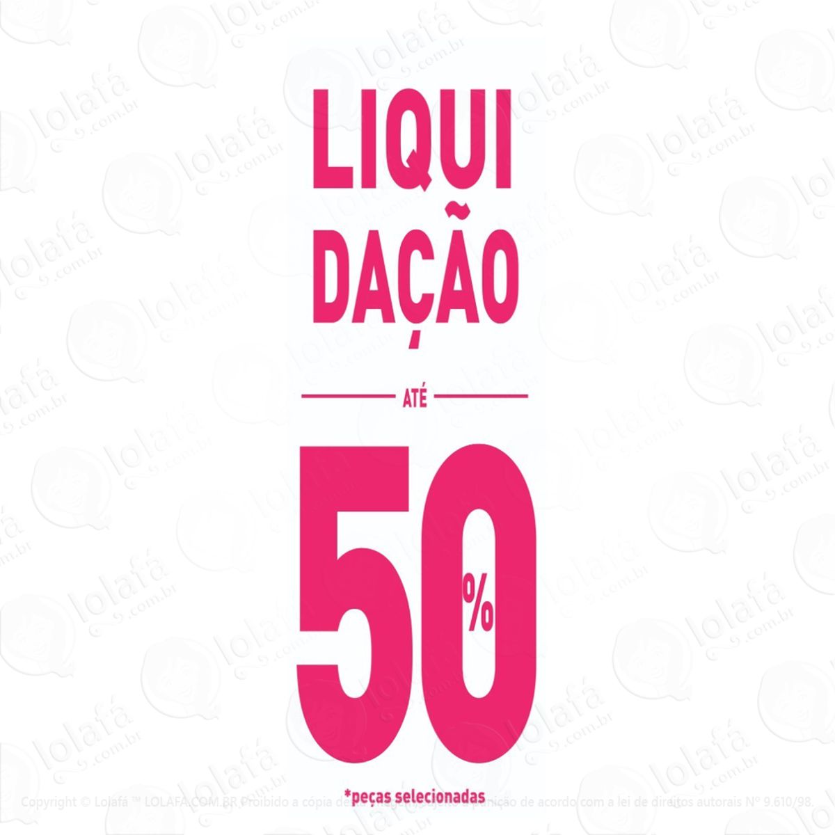 adesivo vertical vitrine liquidação 50% mod:5989