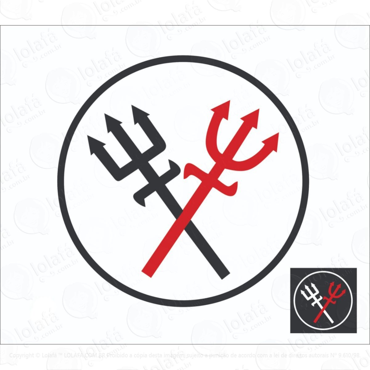 Kit 5 Adesivos Para Carro - Tridente Exu & Pomba Gira Mod:6080