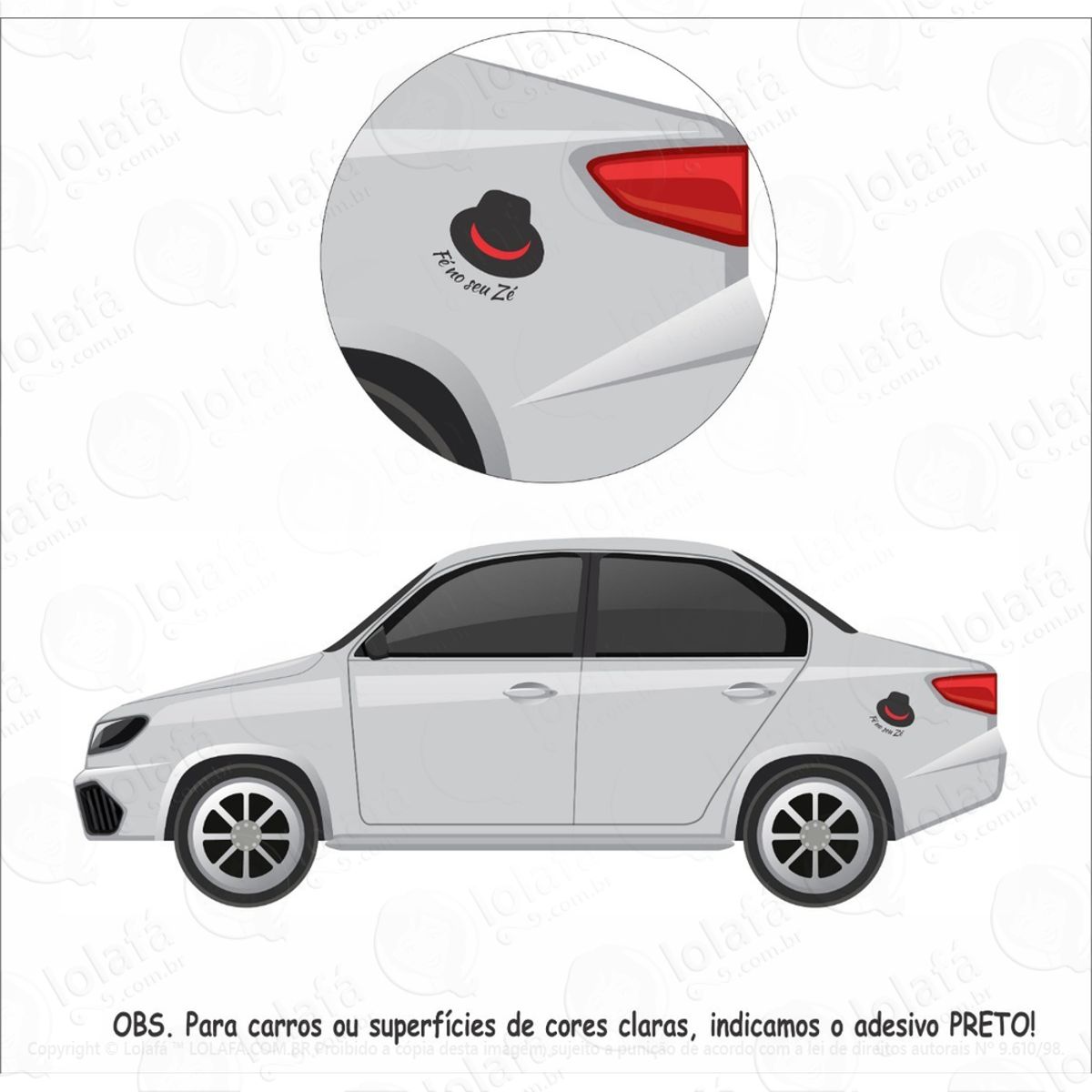 Adesivo Chapéu Zé Pelintra - Exu - Fé No Seu Zé Mod:6104