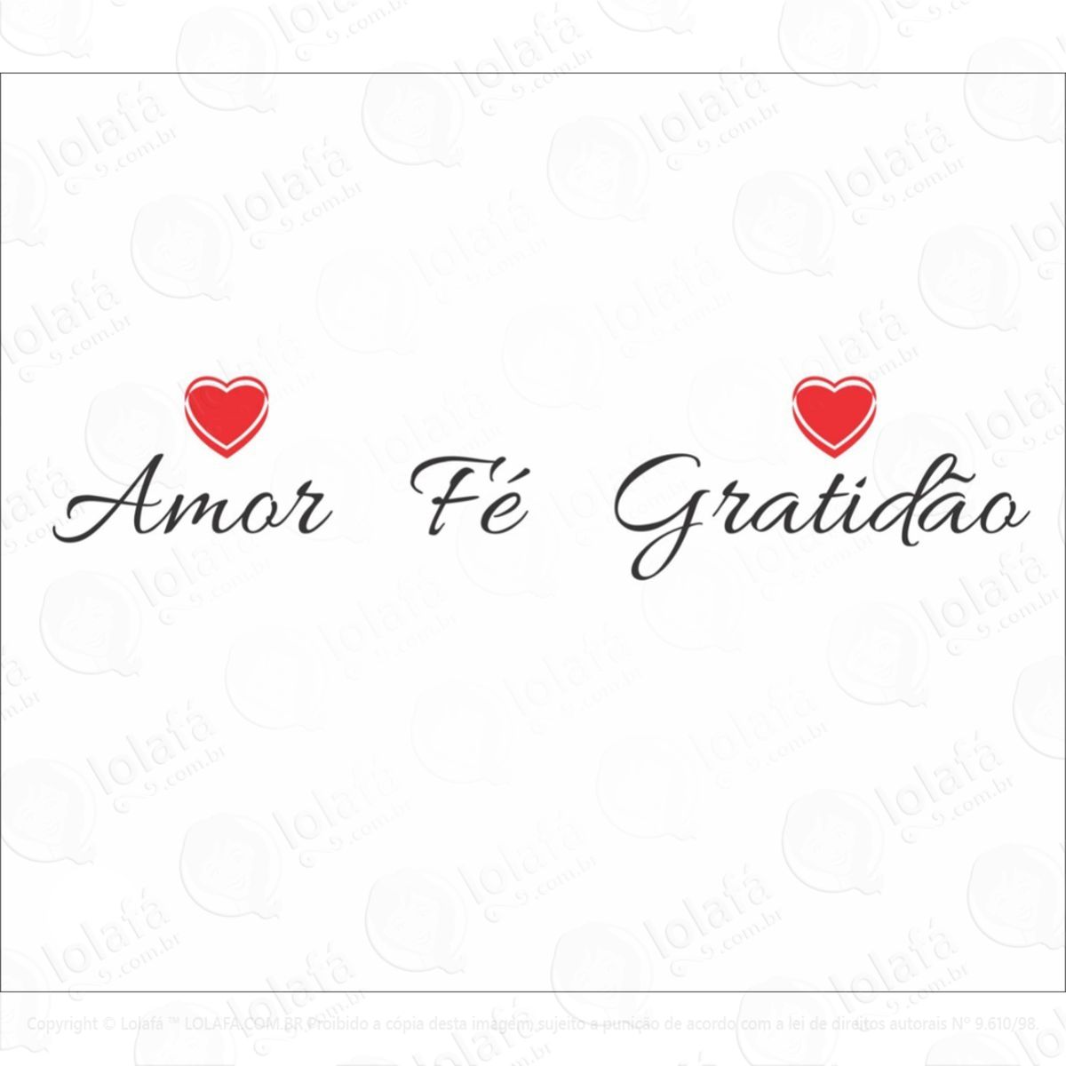 Adesivo Parede Decorativo Amor Fé Gratidão Mod:6149