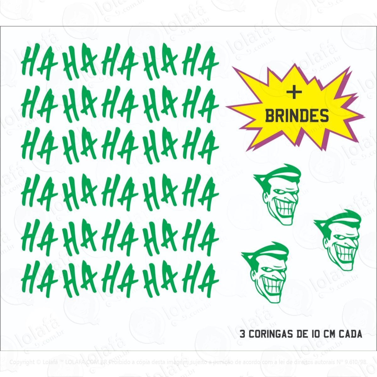30 Adesivos Moto Carro Coringa Haha Mod:6151