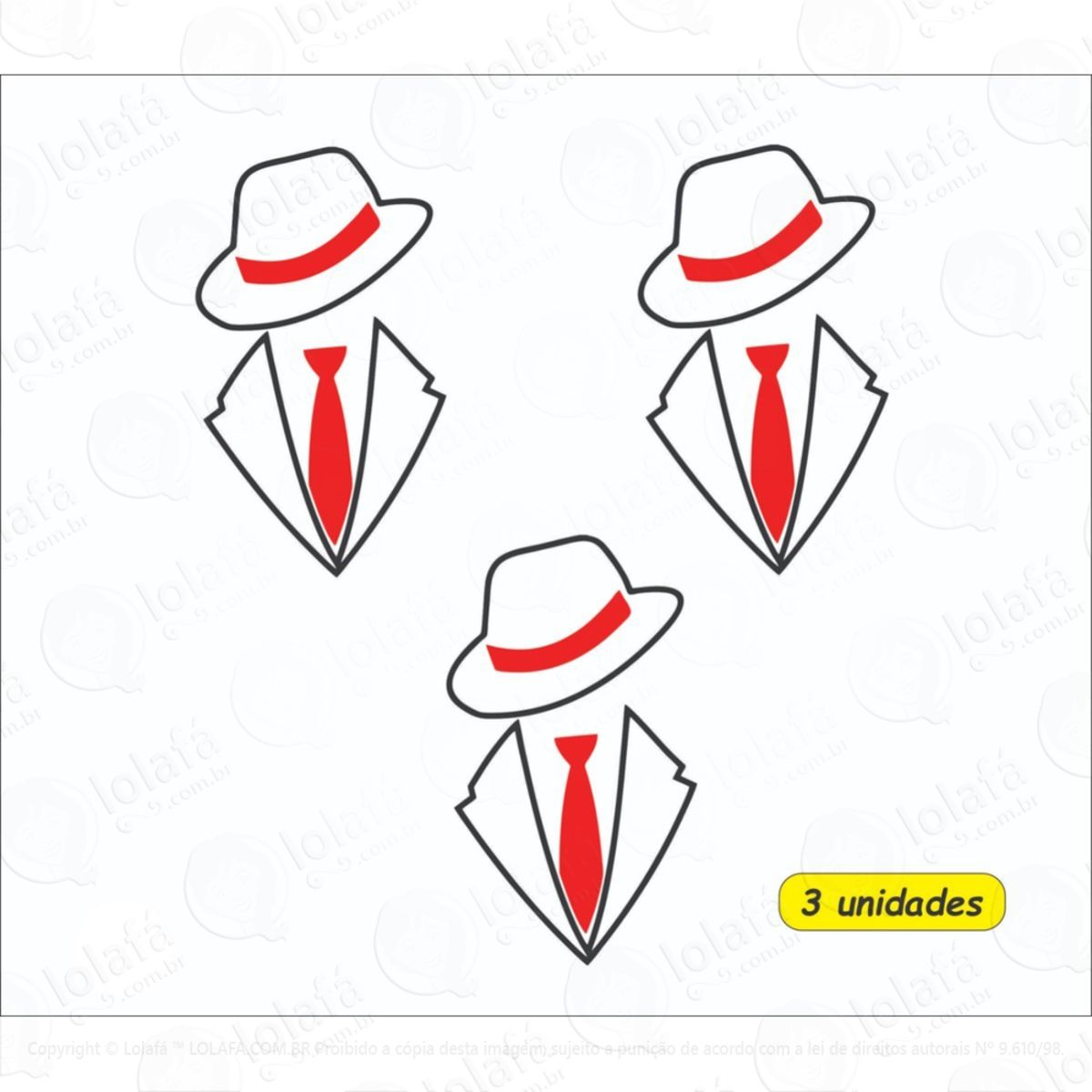 Kit 3 Adesivos Zé Pelintra Umbanda 10x15cm Carro Moto Vidro Mod:6178